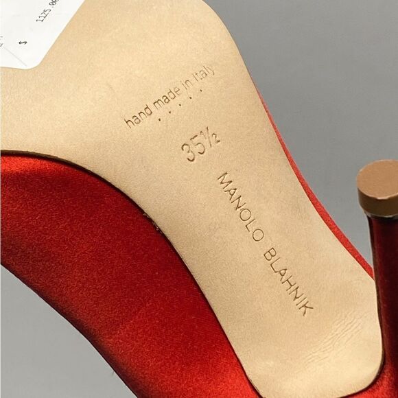 Manolo Blahnik Hangisi 105MM Embellished Satin Pumps size 35.5 - Picture 15 of 15